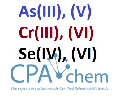 Dung dịch chuẩn các kim loại  As, Cr, Se,  theo hoá trị , ISO 17034, ISO 17025, Hãng CPAChem, EU